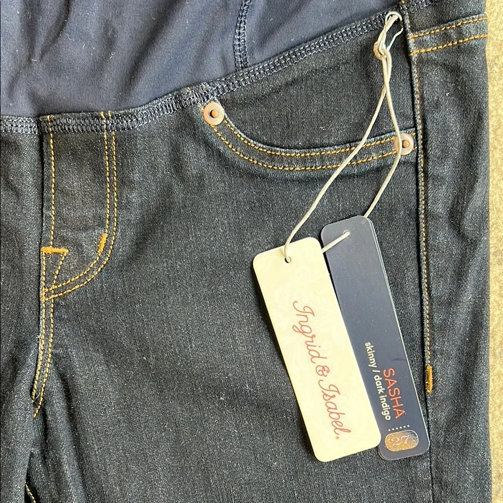 Ingrid & Isabel Maternity Skinny Jeans ft. Crossover Panel - Picture 2 of 6